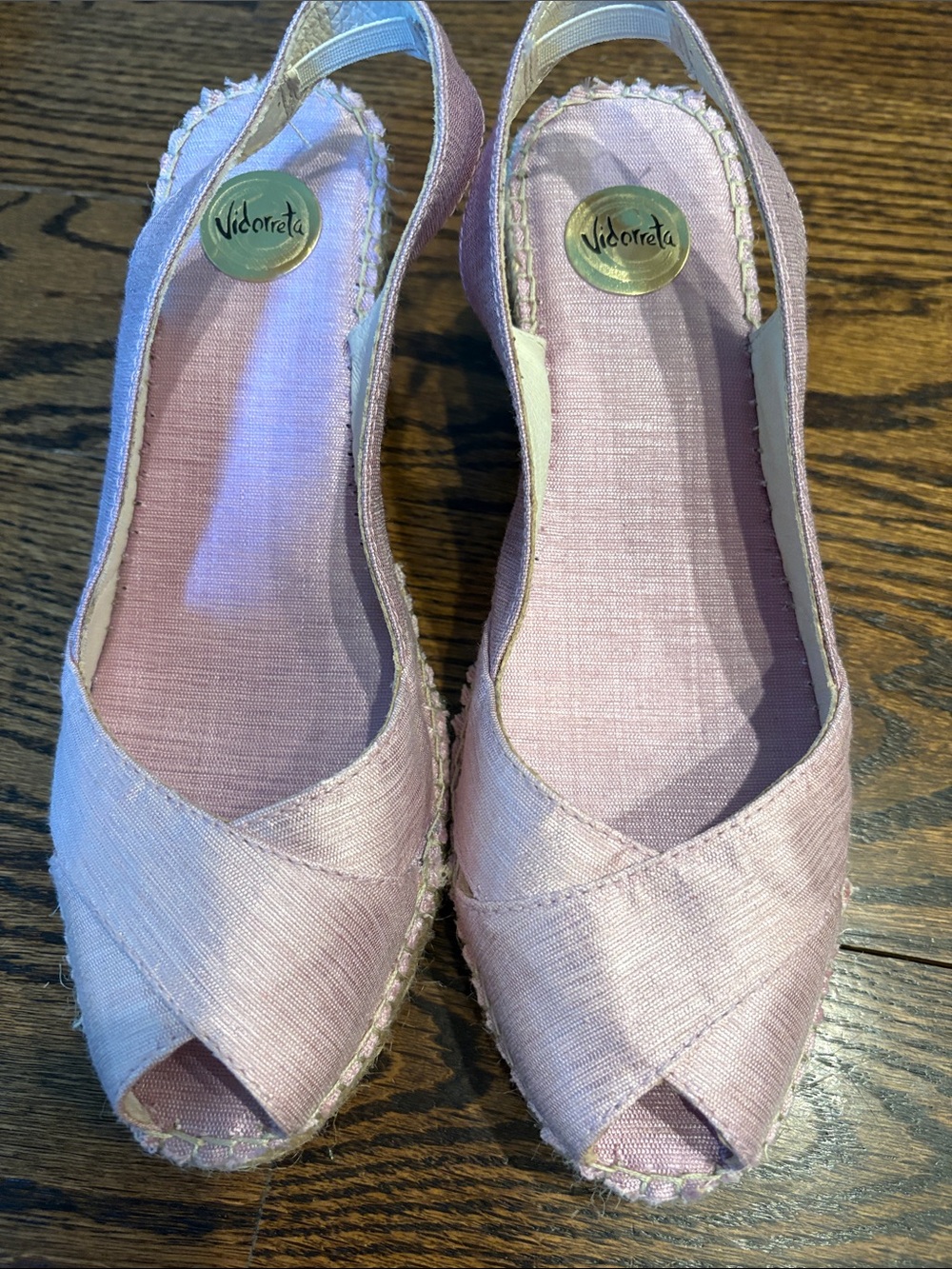 Vidorreta Lavender Pink Slingback Espadrille Sandals 39 New!